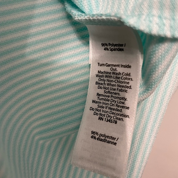 Vineyard Vines Performance Polo Shirt Women’s Striped Sleeveless Golf Large Teal - Picture 7 of 10